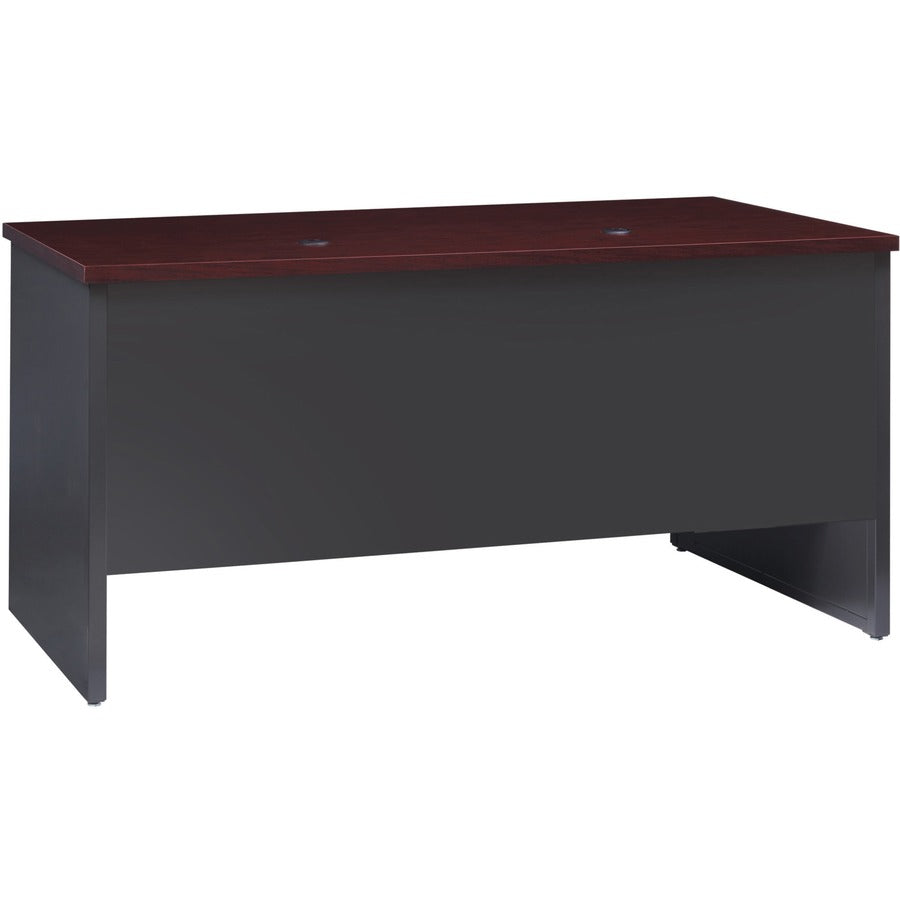 Lorell Fortress Modular Series Double-Pedestal Desk - 60" Width x 30" Depth, x 1.1" Thickness Top - Total Drawer(s): 2 -