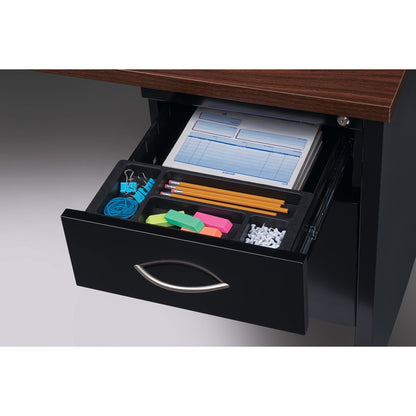 Lorell Fortress Modular Series Right-Pedestal Desk - 72" Width x 36" Depth, x 1.1" Thickness Top - Total Drawer(s): 2 - 