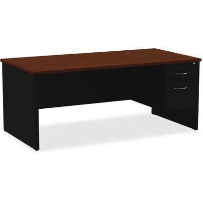 Lorell Fortress Modular Series Right-Pedestal Desk - 72" Width x 36" Depth, x 1.1" Thickness Top - Total Drawer(s): 2 - 