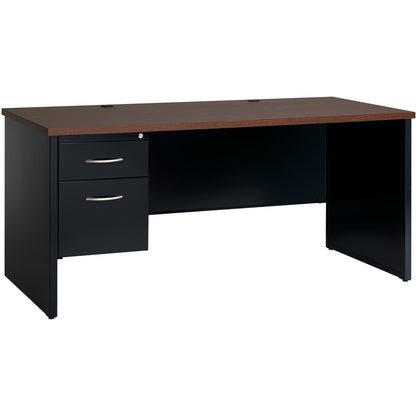Lorell Fortress Modular Series Left-Pedestal Desk - 66" Width x 30" Depth, x 1.1" Thickness Top - Total Drawer(s): 2 - 1