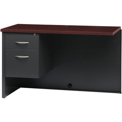 Lorell Fortress Modular Series Left Return - 48" Width x 24" Depth, x 1.1" Thickness Top - Total Drawer(s): 2 - Single P