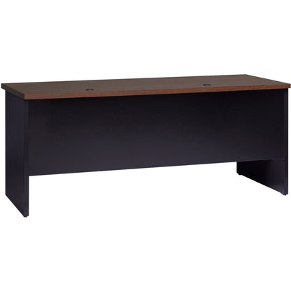 Lorell Walnut Laminate Commercial Steel Double-pedestal Credenza - 2-Drawer - 72" Width x 24" Depth, x 1.1" Thickness To
