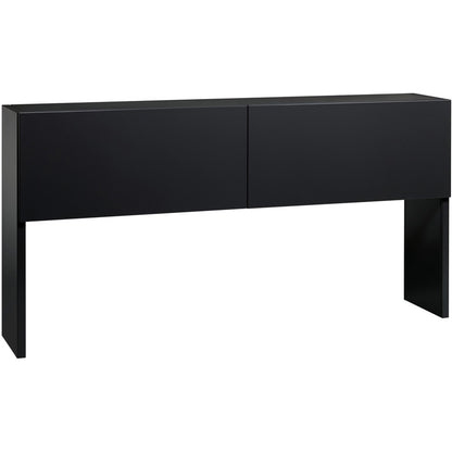 Lorell Fortress Modular Series Stack-on Hutch - x 72" Width - Material: Steel - Finish: Black - Grommet, Cord Management