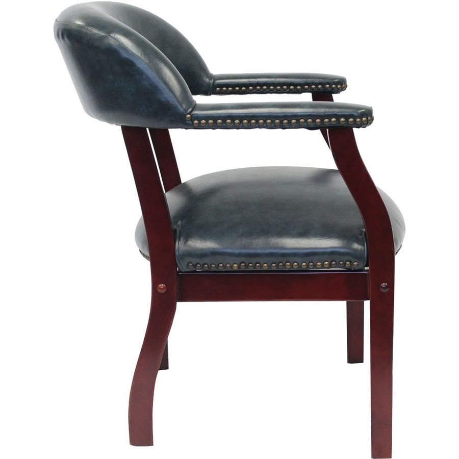 Boss Captain's Chair In Blue Vinyl - Blue Seat Color - Vinyl Seat Material - Blue Back Color - Vinyl Back Material - Mah