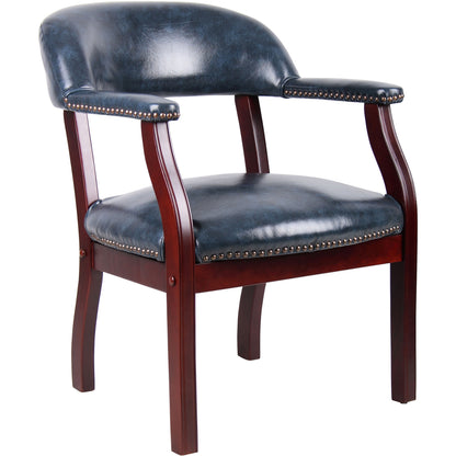 Boss Captain's Chair In Blue Vinyl - Blue Seat Color - Vinyl Seat Material - Blue Back Color - Vinyl Back Material - Mah