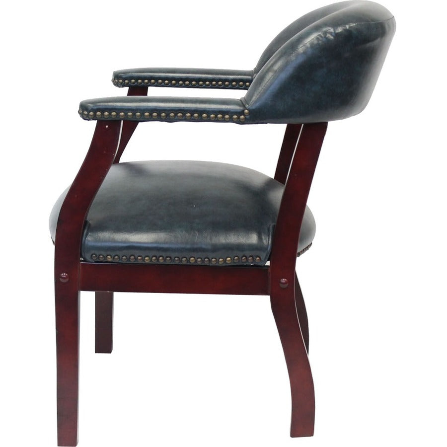 Boss Captain's Chair In Blue Vinyl - Blue Seat Color - Vinyl Seat Material - Blue Back Color - Vinyl Back Material - Mah