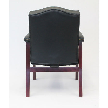 Boss Traditional Guest Chair - Black Seat Color - Vinyl Seat Material - Black Back Color - Vinyl Back Material - 1 Each