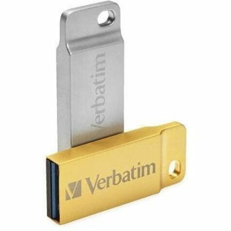 Verbatim 16GB Metal Executive USB 3.0 Flash Drive - Gold - 16 GB - USB 3.0 - Gold - Lifetime Warranty - 1 Each - TAA Com