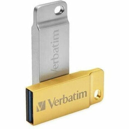 Verbatim 16GB Metal Executive USB 3.0 Flash Drive - Gold - 16 GB - USB 3.0 - Gold - Lifetime Warranty - 1 Each - TAA Com