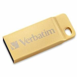 Verbatim 16GB Metal Executive USB 3.0 Flash Drive - Gold - 16 GB - USB 3.0 - Gold - Lifetime Warranty - 1 Each - TAA Com