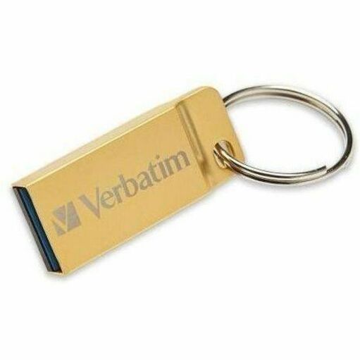 Verbatim 16GB Metal Executive USB 3.0 Flash Drive - Gold - 16 GB - USB 3.0 - Gold - Lifetime Warranty - 1 Each - TAA Com