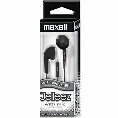 Maxell Jelleez JELM-BK Earset - Stereo - Wired - 20 Hz to 23 kHz - Earbud - Binaural - Outer-ear - 4 ft Cable - Black