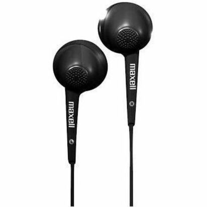 Maxell Jelleez JELM-BK Earset - Stereo - Wired - 20 Hz to 23 kHz - Earbud - Binaural - Outer-ear - 4 ft Cable - Black