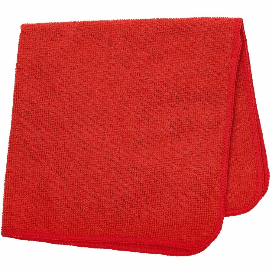Rubbermaid Commercial HYGEN r-40 Recycled Microfiber Cloths, 12"x12" , Red - For Commercial - 12" Length x 12" Width - 2