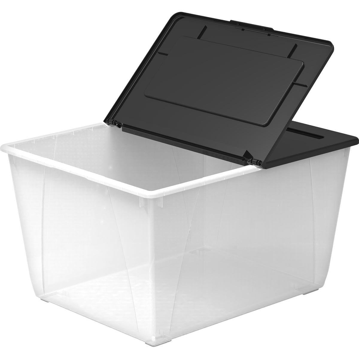 Storex 60L Flip Top File Storage Tote - External Dimensions: 22.7" Length x 18.3" Width x 12.9" Height - 50 lb - 15.85 g