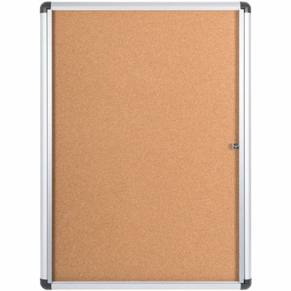 MasterVision SlimeLine Magnetic Enclosed Board - 36.60" Board Height x 26.40" Board Width x 0.70" Board Depth - Natural 