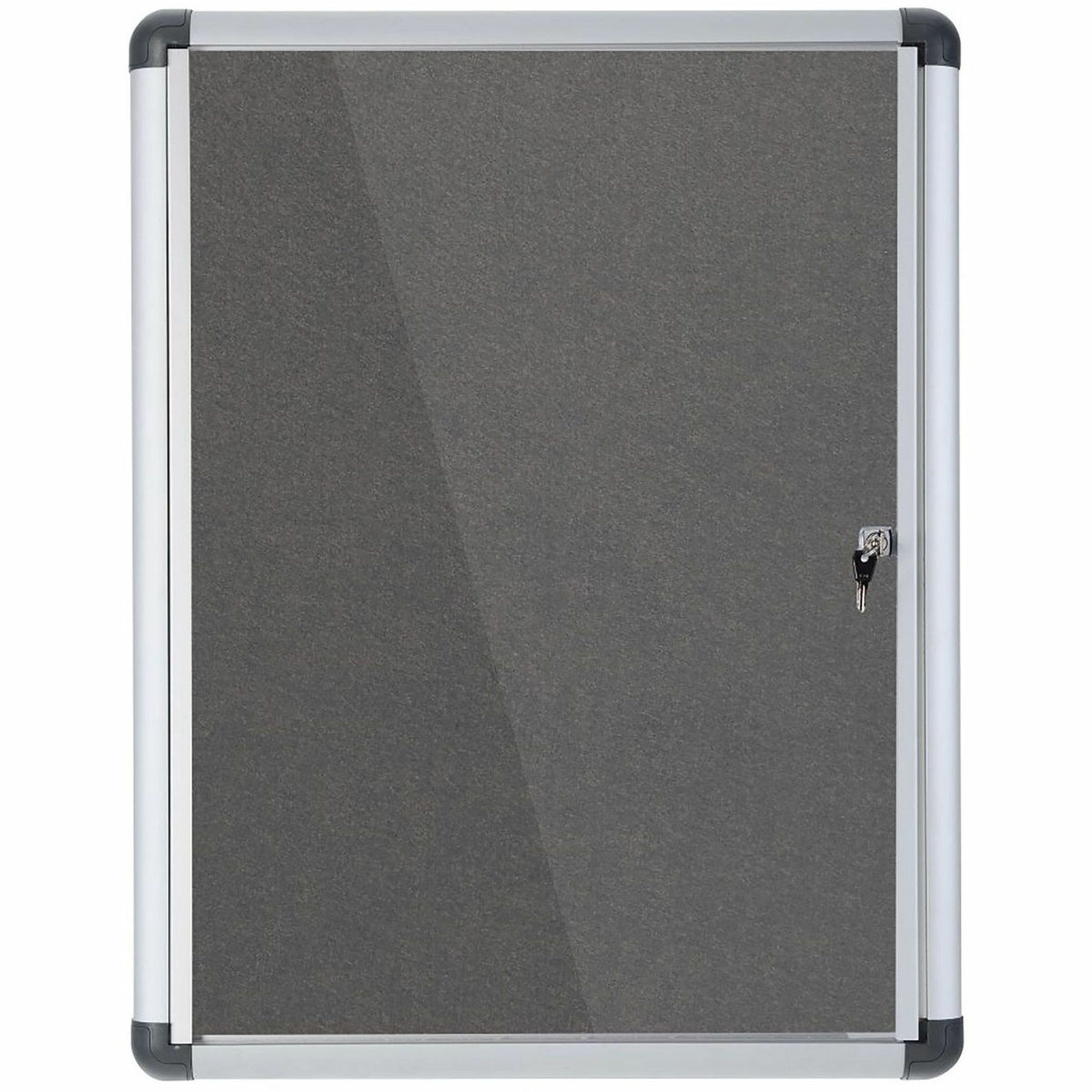 MasterVision SlimLine Magnetic Gray Fabric Enclosed Board - 36.60" Board Height x 26.40" Board Width x 0.70" Board Depth