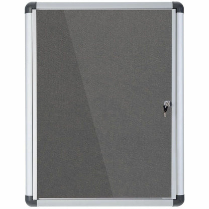 MasterVision SlimLine Magnetic Gray Fabric Enclosed Board - 36.60" Board Height x 26.40" Board Width x 0.70" Board Depth