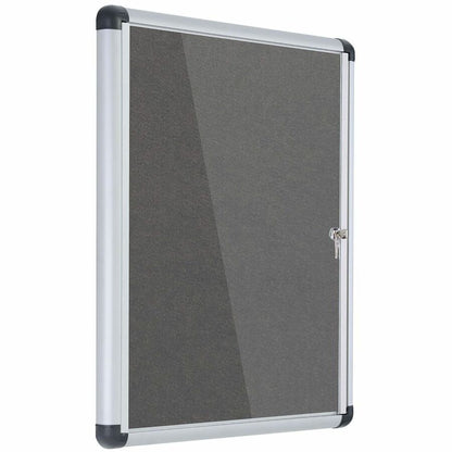 MasterVision SlimLine Magnetic Gray Fabric Enclosed Board - 36.60" Board Height x 26.40" Board Width x 0.70" Board Depth