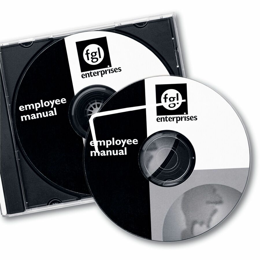 Avery® Optical Disc Label - Permanent Adhesive - Laser - Matte - Matte White - Paper - 2 / Sheet - 50 Total Sheets - 100