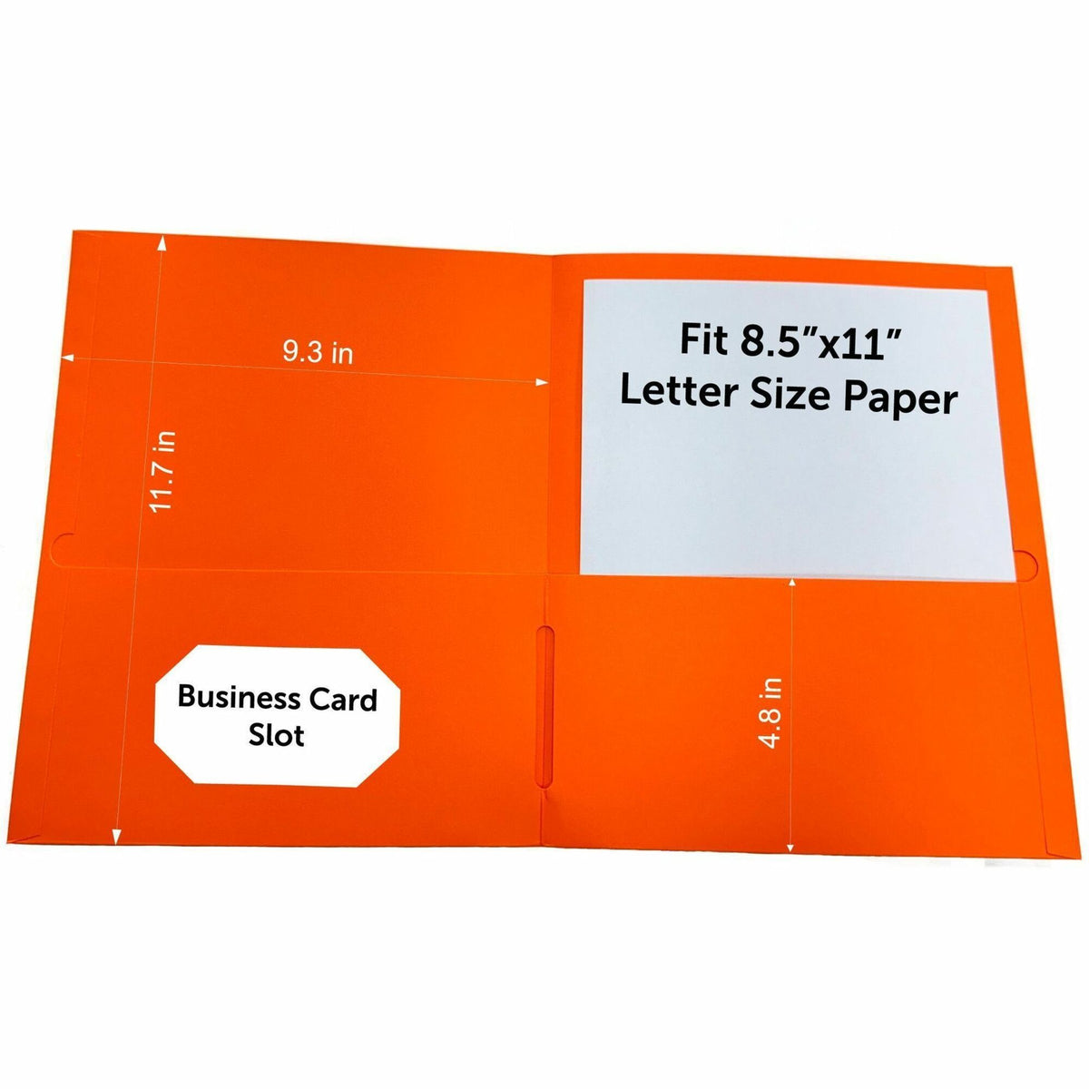 Sparco Letter Pocket Folder - 8 1/2" x 11" - 2 Internal Pocket - Orange - 25 / Box