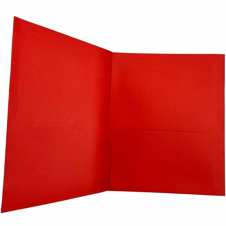 Sparco Letter Pocket Folder - 8 1/2" x 11" - 2 Internal Pocket - Red - 25 / Box