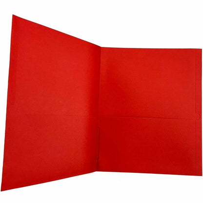 Sparco Letter Pocket Folder - 8 1/2" x 11" - 2 Internal Pocket - Red - 25 / Box