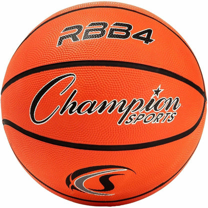Champion Sports Intermediate Rubber Basketball Orange - 28.50" - 6 - Rubber, Nylon - Orange - 1  Each