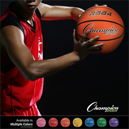 Champion Sports Intermediate Rubber Basketball Orange - 28.50" - 6 - Rubber, Nylon - Orange - 1  Each