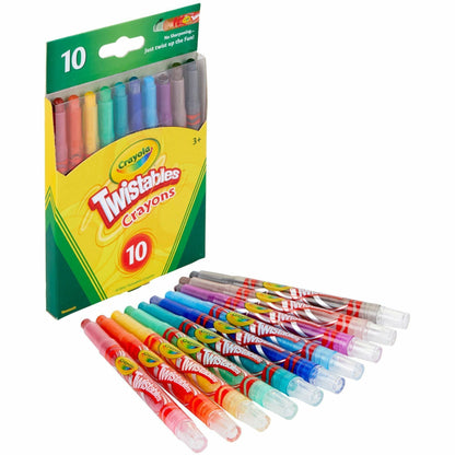 Crayola Mini Twistables Crayons - Clear, Assorted - 10 / Set
