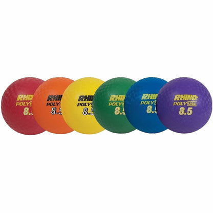 Champion Sports Poly Playground Ball Set - 8.50" - Red, Orange, Yellow, Green, Blue, Purple - 1  Set