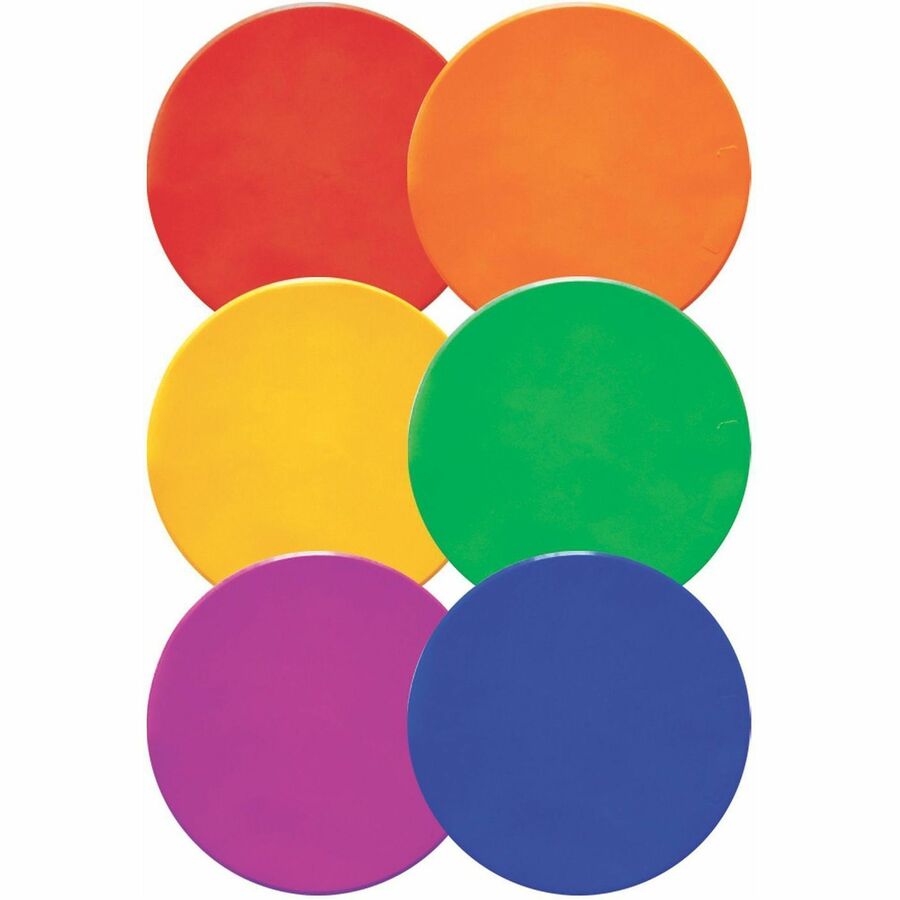 Champion Sports Extra Large Poly Spot Marker Set - Green, Orange, Purple, Red, Blue, Yellow - Vinyl