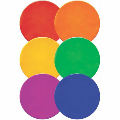 Champion Sports Extra Large Poly Spot Marker Set - Green, Orange, Purple, Red, Blue, Yellow - Vinyl