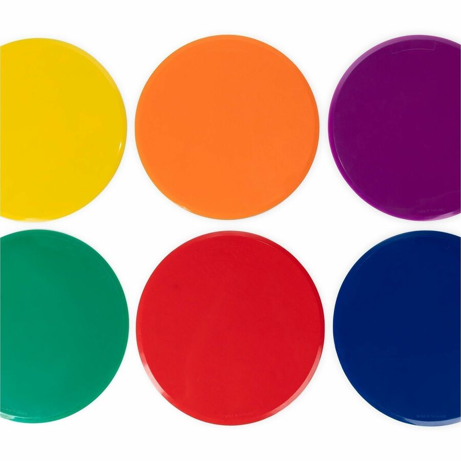Champion Sports Extra Large Poly Spot Marker Set - Green, Orange, Purple, Red, Blue, Yellow - Vinyl
