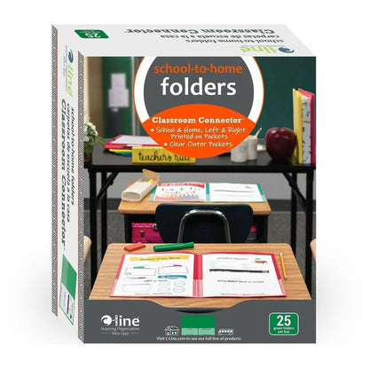 C-Line Classroom Connector Letter Report Cover - 8 1/2" x 11" - 2 Internal Pocket - Green - 25 / Box