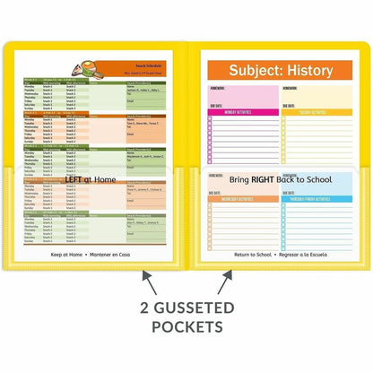 C-Line Classroom Connector Letter Report Cover - 8 1/2" x 11" - 2 Internal Pocket - Yellow - 1 Box