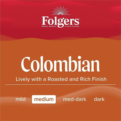 Folgers® Filter Pack Colombian Coffee - Regular - Medium/Dark - 1.4 oz - Filter Pack - Colombian - 40 / Carton