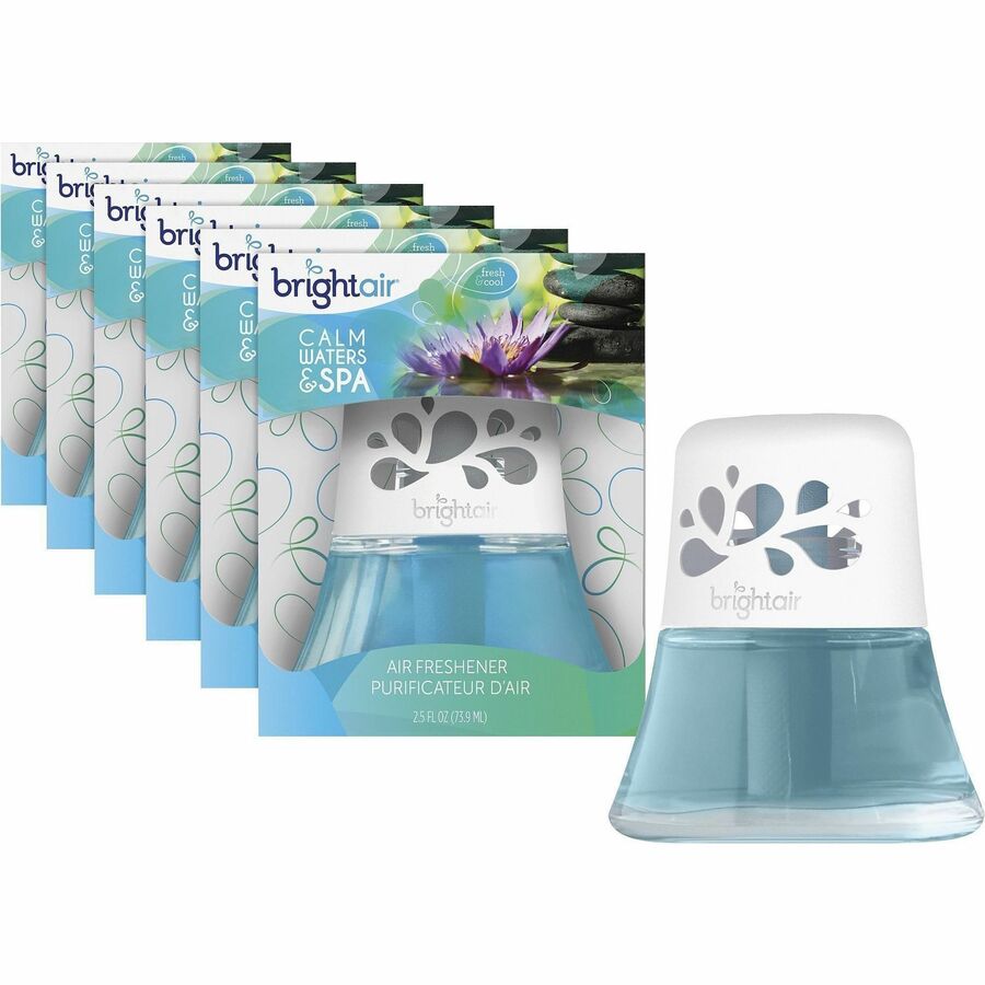 Bright Air Scented Oil Air Freshener - Oil - 2.5 fl oz (0.1 quart) - Calm Water, Spa - 45 Day - 6 / Carton