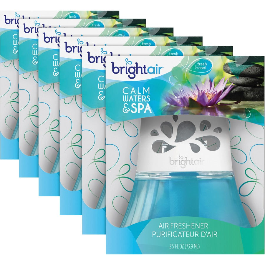 Bright Air Scented Oil Air Freshener - Oil - 2.5 fl oz (0.1 quart) - Calm Water, Spa - 45 Day - 6 / Carton