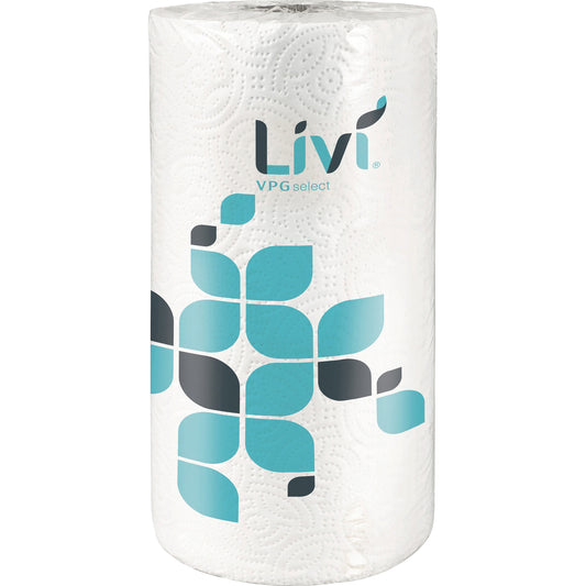Livi Solaris Paper Two-ply Kitchen Roll Towel - 2 Ply - 9" Width x 11" Length - 85 Sheets/Roll - White - Fiber - 30 / Ca
