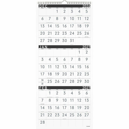 At-A-Glance Contemporary 3-Month Reference Wall Calendar - Large - Monthly - 15 Month - December 2026 to February 2028 -