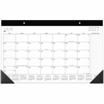 At-A-Glance Contemporary Monthly Desk Pad - Julian Dates - Daily, Monthly - 12 Month - January 2027 to December 2027 - 1