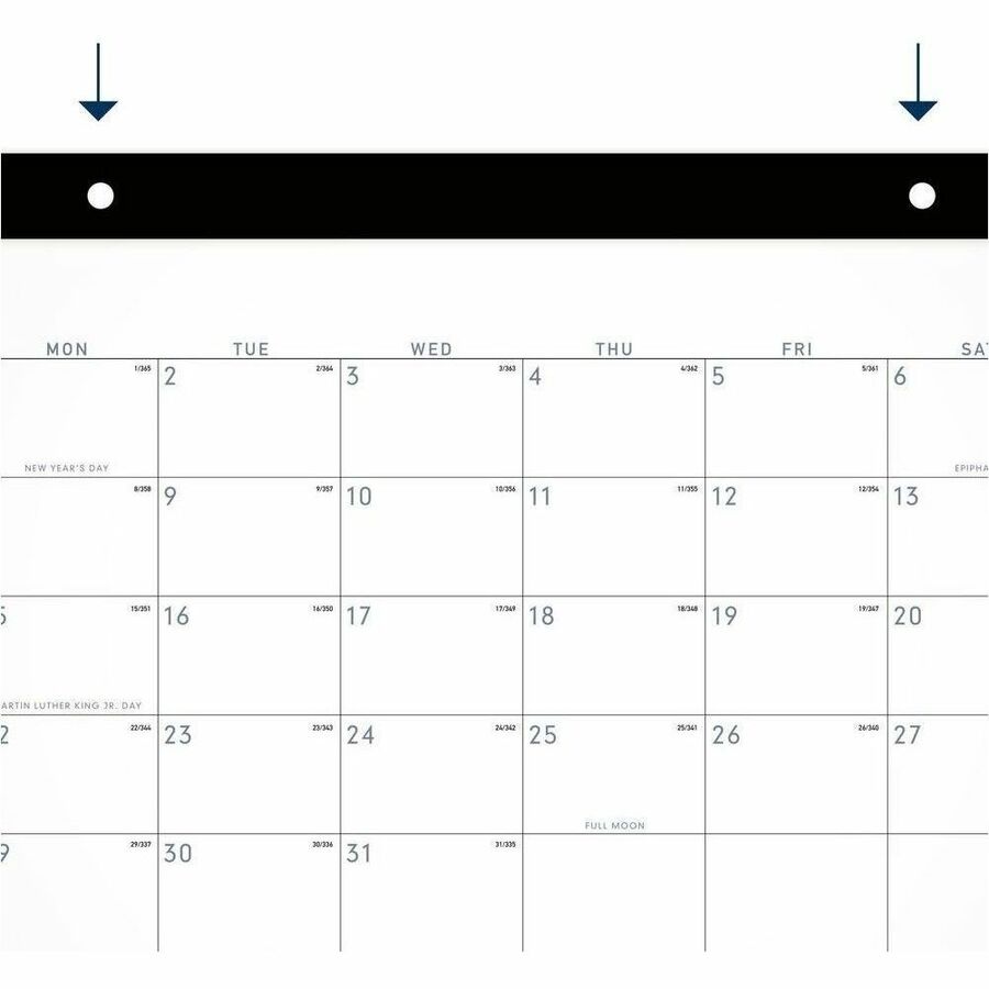 At-A-Glance Contemporary Monthly Desk Pad - Julian Dates - Daily, Monthly - 12 Month - January 2027 to December 2027 - 1
