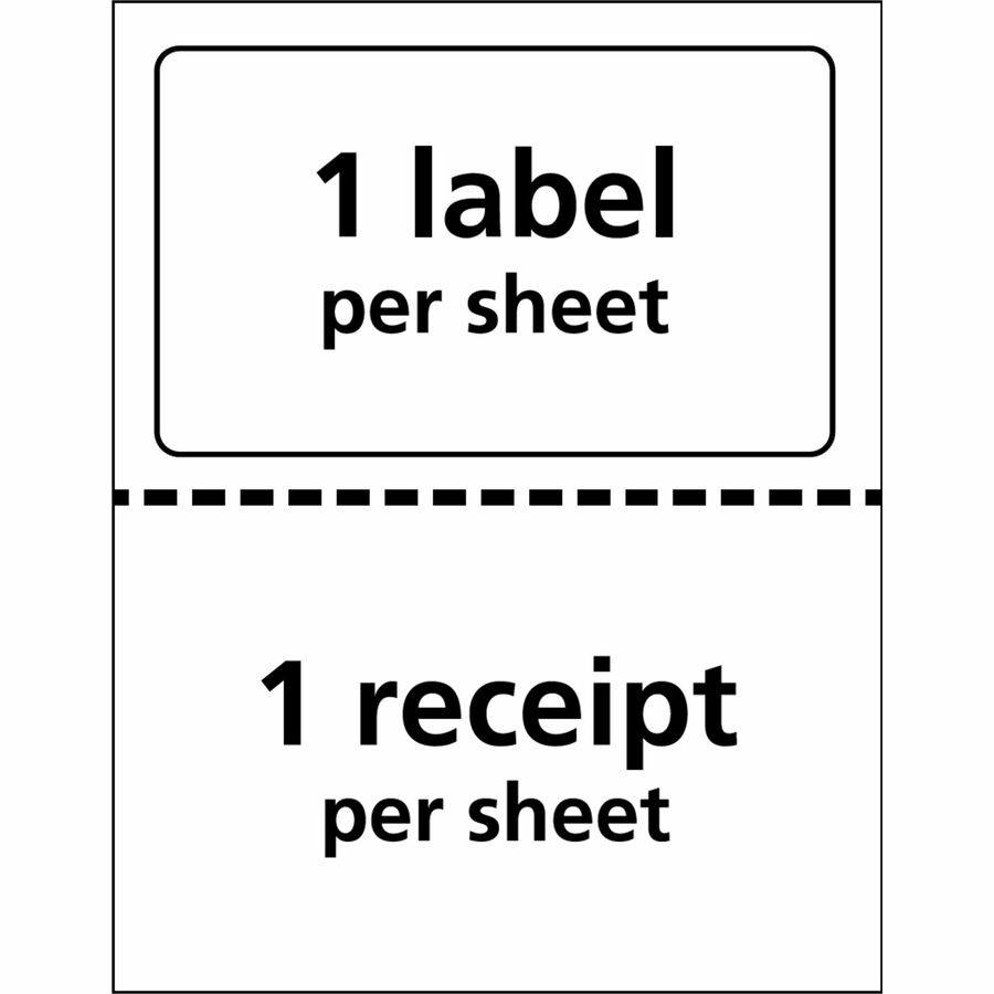 Avery® Shipping Labels with Receipt, 5-1/16" x 7-5/8" 100 Count (27900) - 7 5/8" Length - Permanent Adhesive - Rectangle