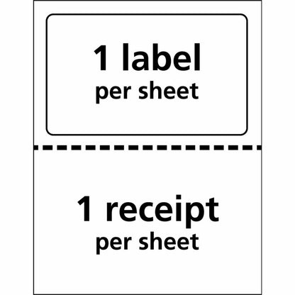 Avery® Shipping Labels with Receipt, 5-1/16" x 7-5/8" 100 Count (27900) - 7 5/8" Length - Permanent Adhesive - Rectangle