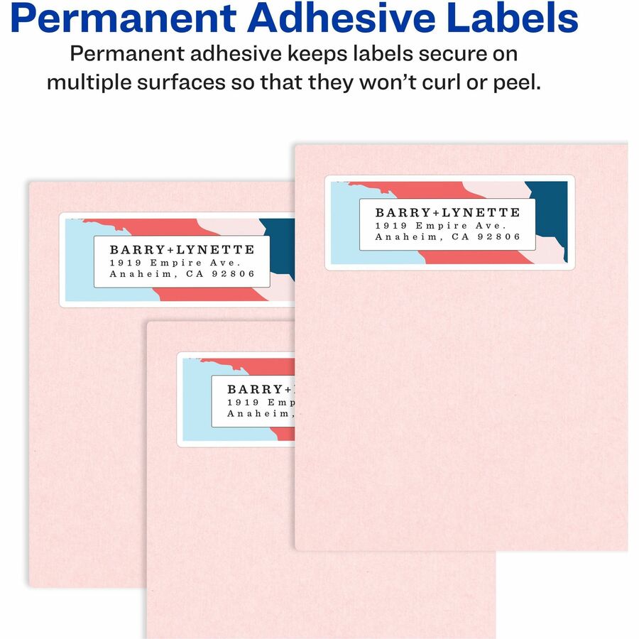 Avery® Shipping Labels with Receipt, 5-1/16" x 7-5/8" 100 Count (27900) - 7 5/8" Length - Permanent Adhesive - Rectangle