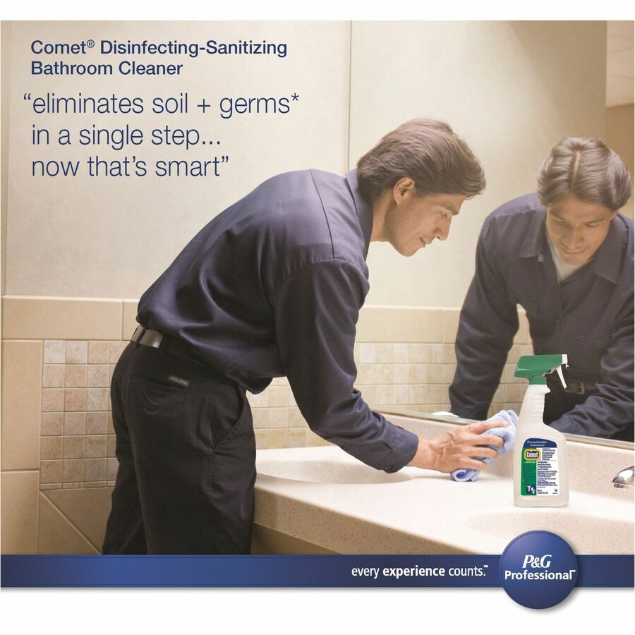 Comet Disinfecting Bathroom Cleaner - 128 fl oz (4 quart) - Non-abrasive, Disinfectant, Pleasant Scent - White - 3 / Car