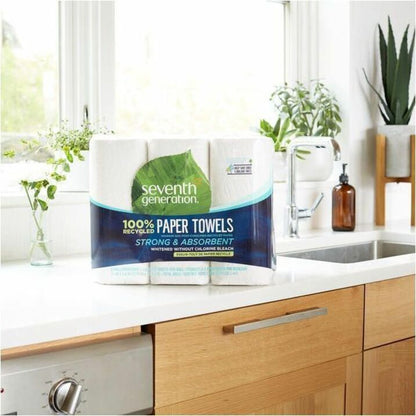 Seventh Generation 100% Recycled Paper Towels - 2 Ply - 156 Sheets/Roll - White - 24 / Carton