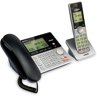 VTech CS6949 DECT 6.0 Standard Phone - Black, Silver - 1 x Phone Line - Speakerphone - Answering Machine - Hearing Aid C