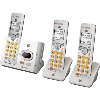AT&T EL52315 DECT 6.0 Cordless Phone - Silver, Black - 1 x Phone Line - 3 x Handset - Speakerphone - Answering Machine